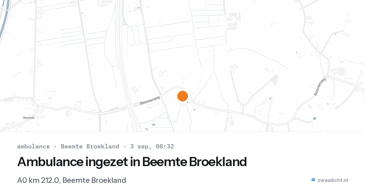 Ambulance ingezet in Beemte Broekland — 3 sep 2026