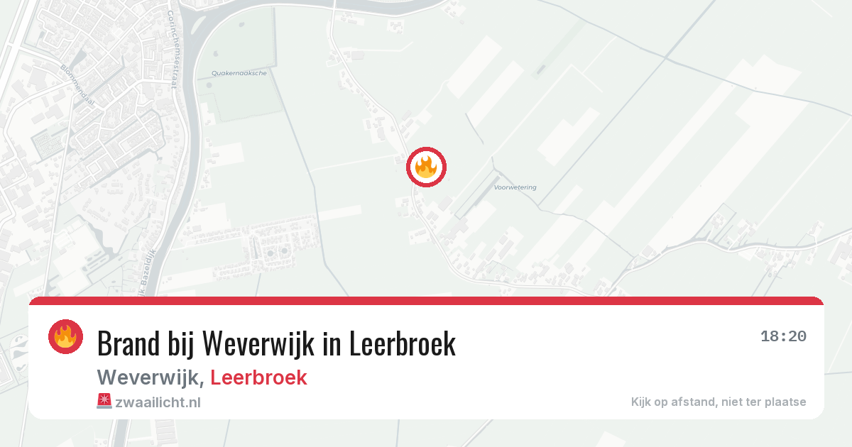 Brand bij Weverwijk in Leerbroek — 22 mei 2026