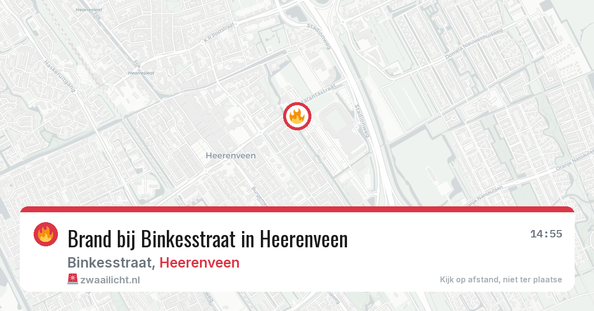 Brand bij Binkesstraat in Heerenveen — 23 feb 2026