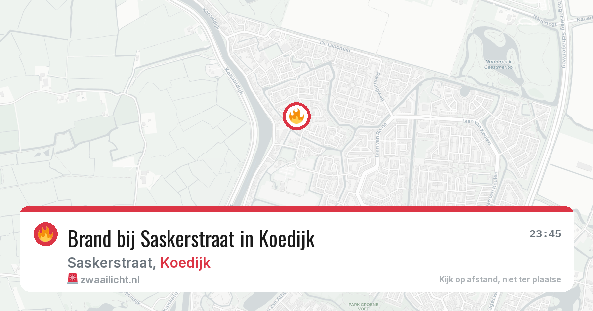 Brand bij Saskerstraat in Koedijk — 19 jun 2026