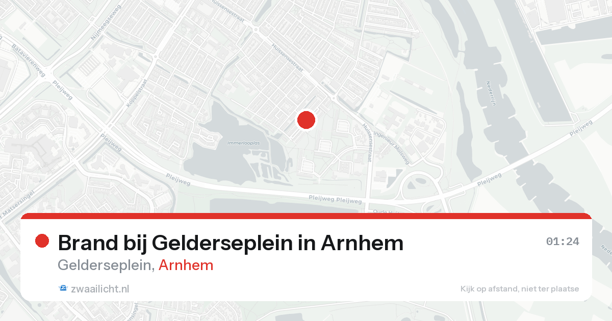 Brand bij Gelderseplein in Arnhem — 21 aug 2026