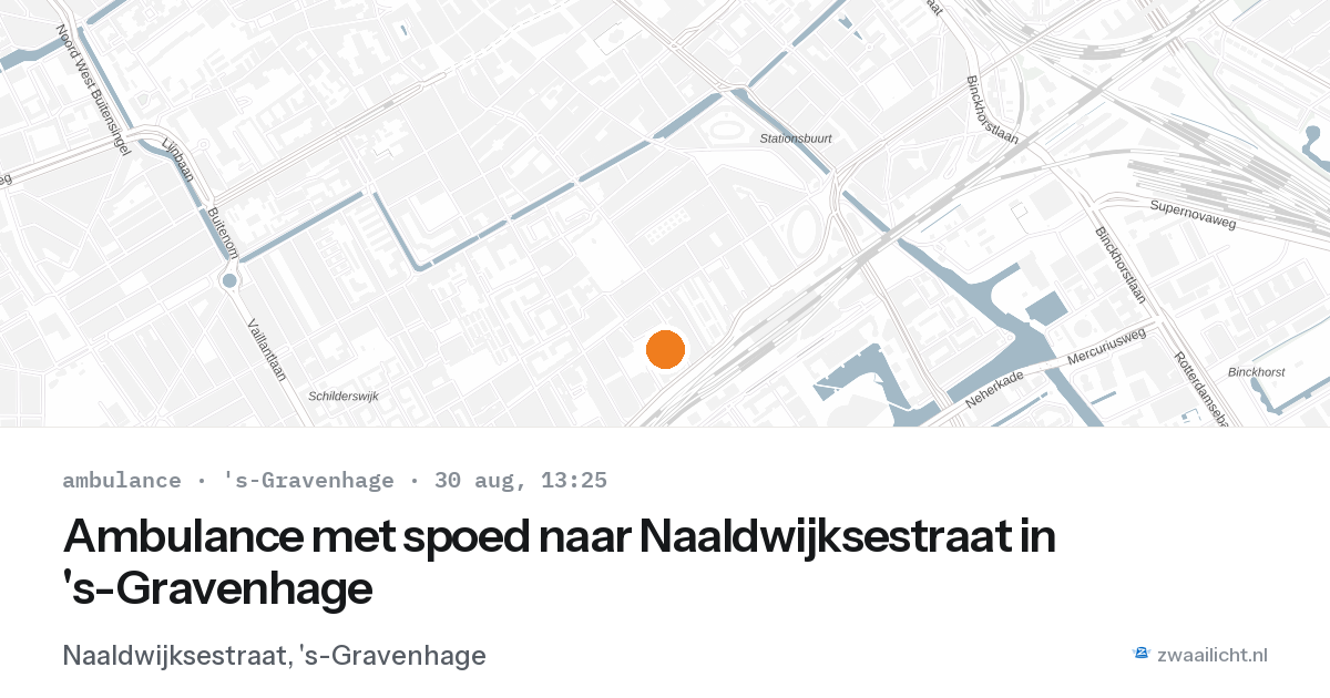 Ambulance met spoed naar Naaldwijksestraat in 's-Gravenhage — 30 aug 2026