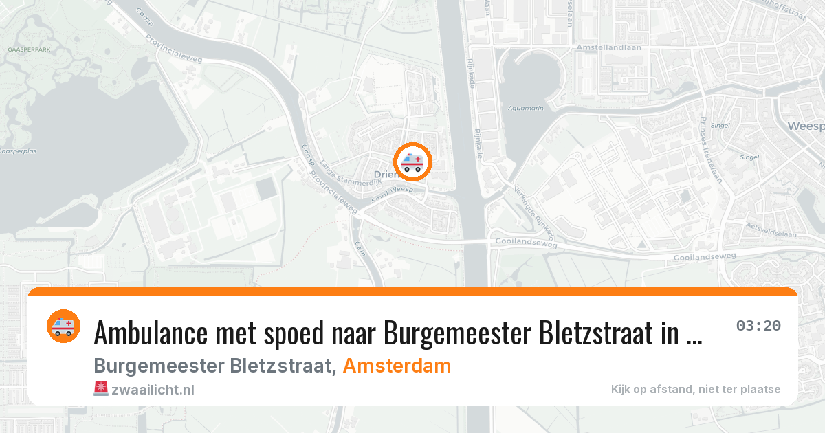 Ambulance met spoed naar Burgemeester Bletzstraat in Amsterdam — 29 jan 2026