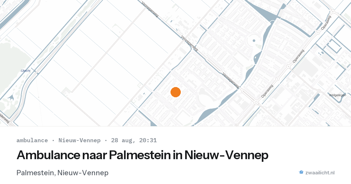 Ambulance naar Palmestein in Nieuw-Vennep — 28 aug 2026
