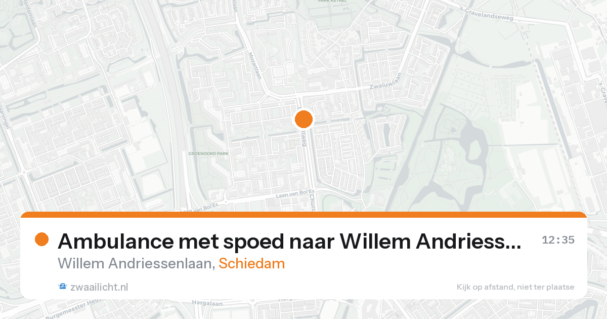 Ambulance met spoed naar Willem Andriessenlaan in Schiedam — 19 aug 2026