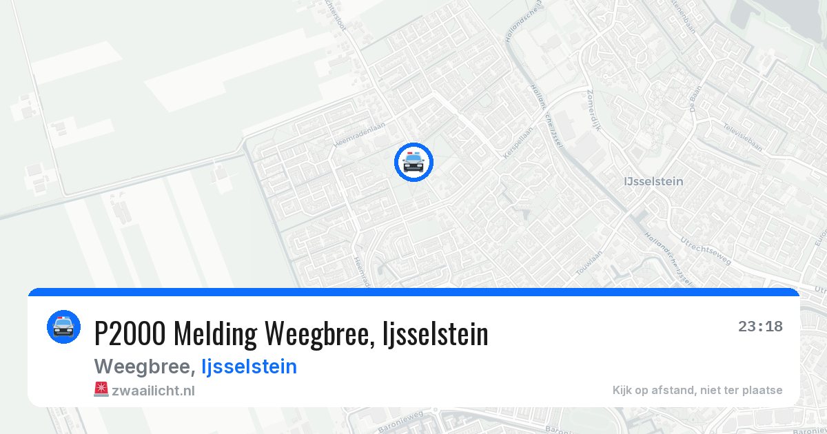 P2000 Melding Weegbree, Ijsselstein — 6 jul 2026