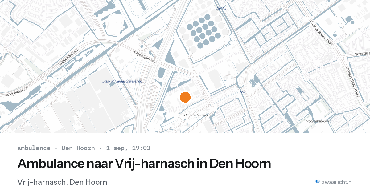 Ambulance naar Vrij-harnasch in Den Hoorn — 1 sep 2026