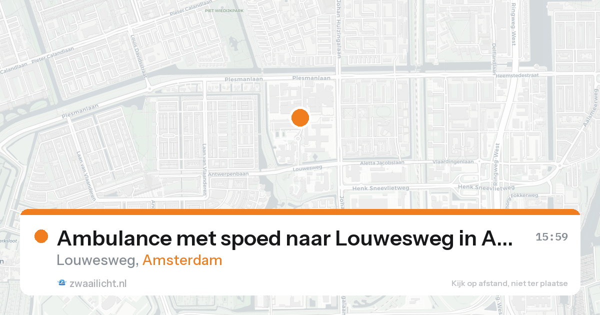 Ambulance met spoed naar Louwesweg in Amsterdam — 19 aug 2026