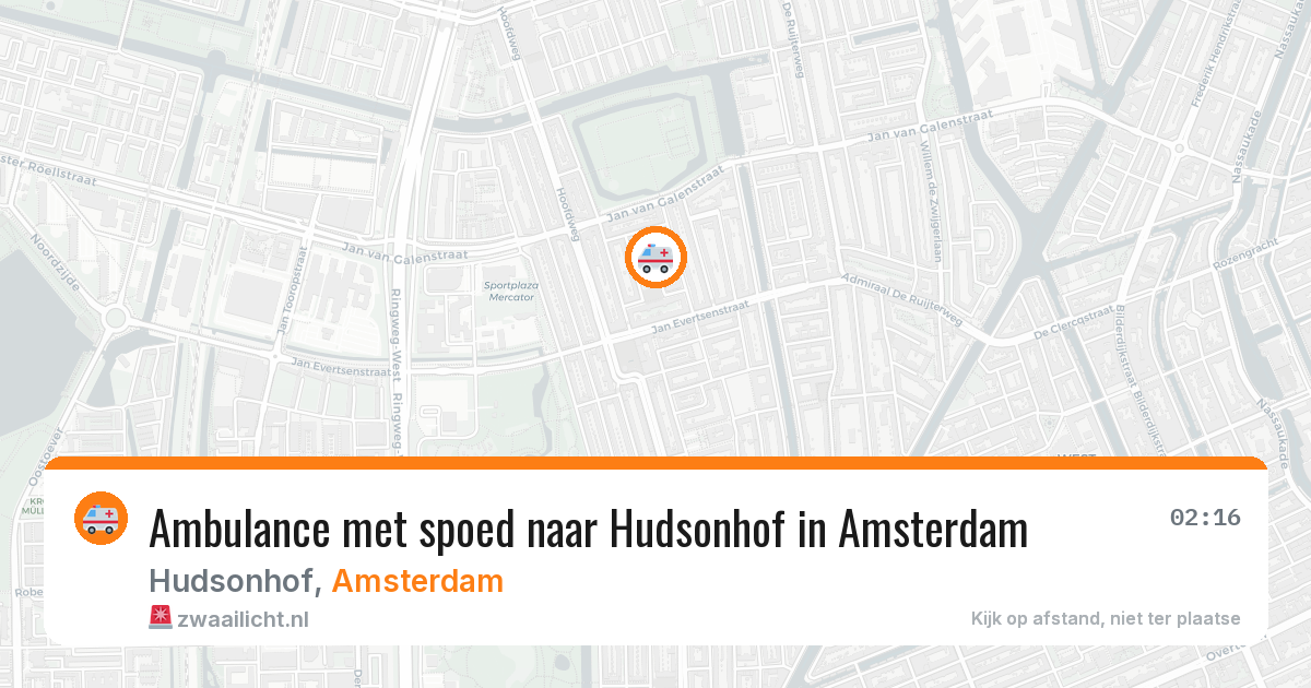 Ambulance met spoed naar Hudsonhof in Amsterdam — 18 mei 2026