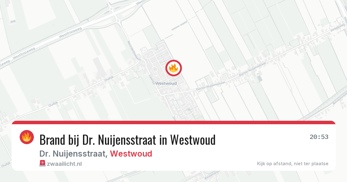 Brand bij Dr. Nuijensstraat in Westwoud — 6 jul 2026