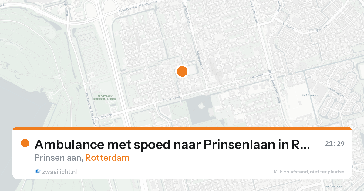 Ambulance met spoed naar Prinsenlaan in Rotterdam — 20 aug 2026