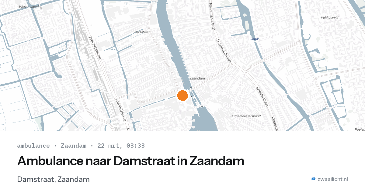 Ambulance naar Damstraat in Zaandam — 22 mrt 2026