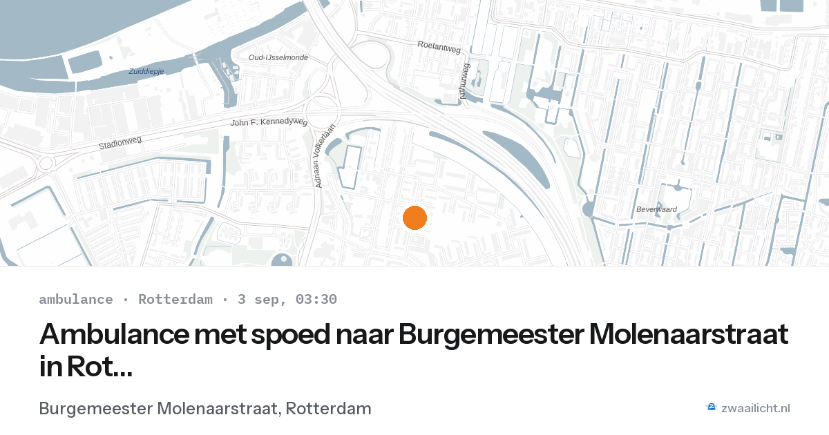 Ambulance met spoed naar Burgemeester Molenaarstraat in Rotterdam — 3 sep 2026