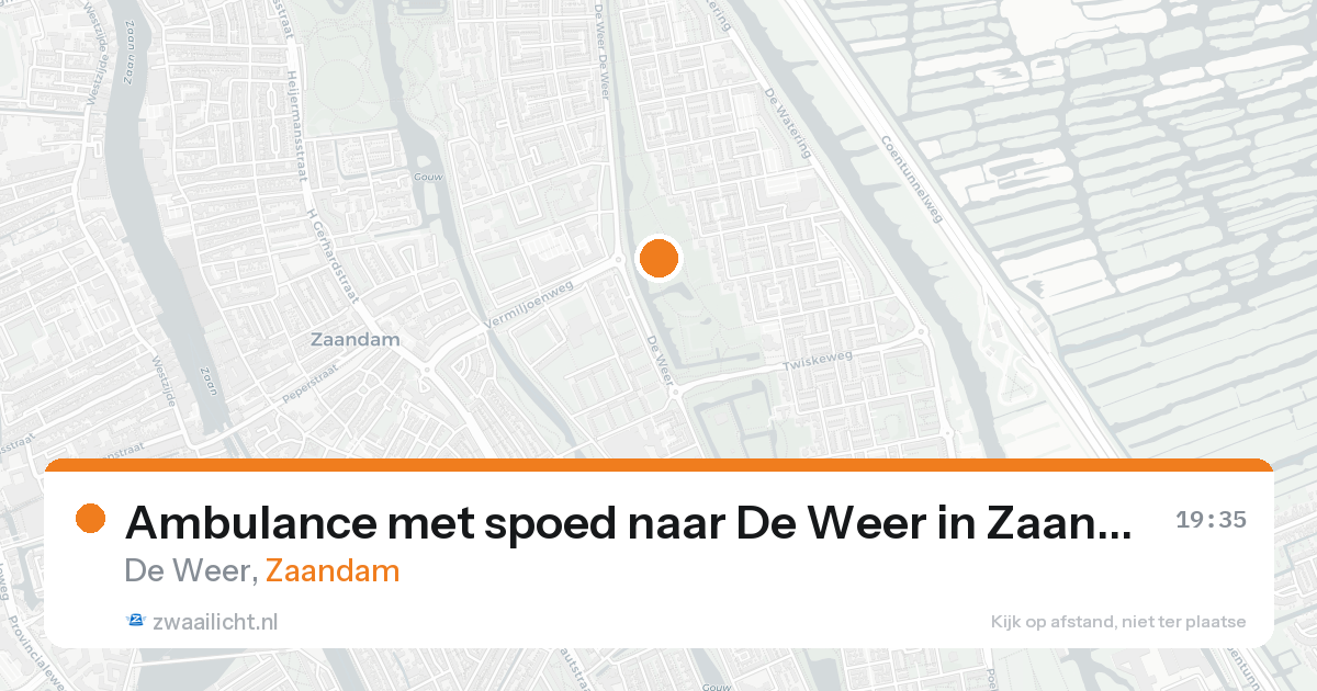 Ambulance met spoed naar De Weer in Zaandam — 18 aug 2026
