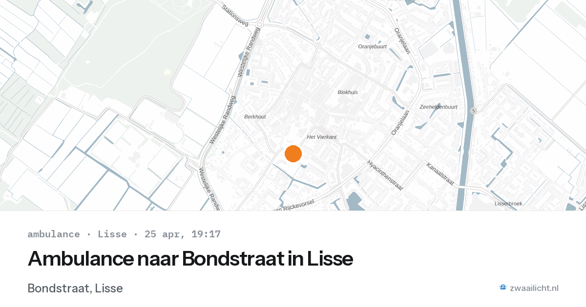 Ambulance naar Bondstraat in Lisse — 25 apr 2026