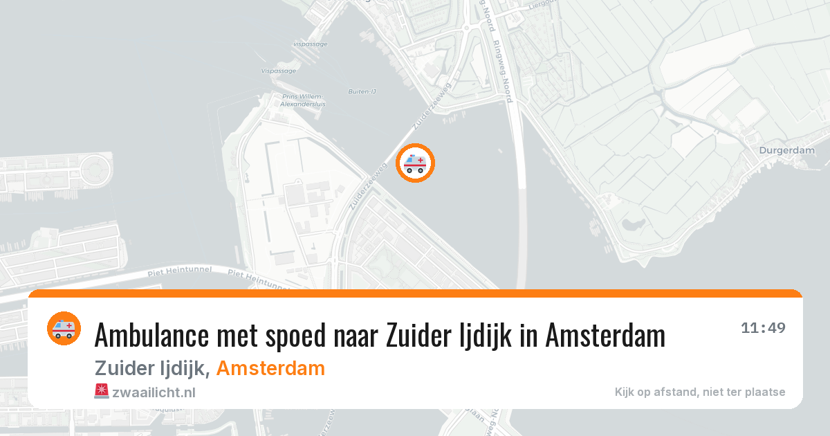 Ambulance met spoed naar Zuider Ijdijk in Amsterdam — 14 aug 2026