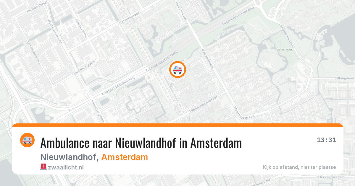 Ambulance naar Nieuwlandhof in Amsterdam — 26 jun 2026