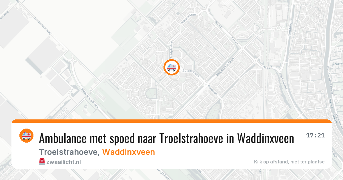 Ambulance met spoed naar Troelstrahoeve in Waddinxveen — 28 apr 2026