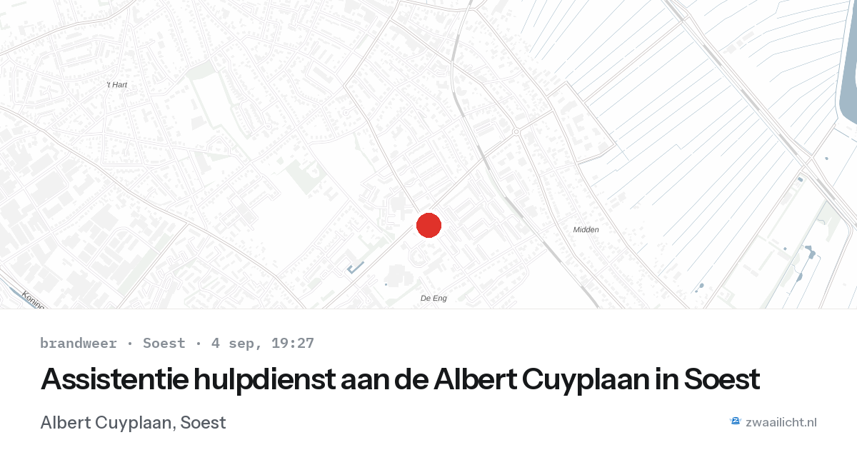 Assistentie hulpdienst aan de Albert Cuyplaan in Soest — 4 sep 2026