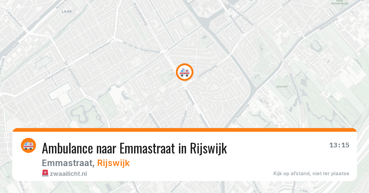 Ambulance naar Emmastraat in Rijswijk — 3 aug 2026