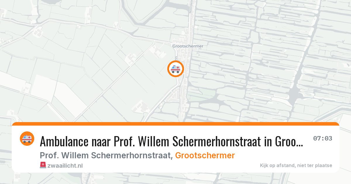Ambulance naar Prof. Willem Schermerhornstraat in Grootschermer — 25 jun 2026