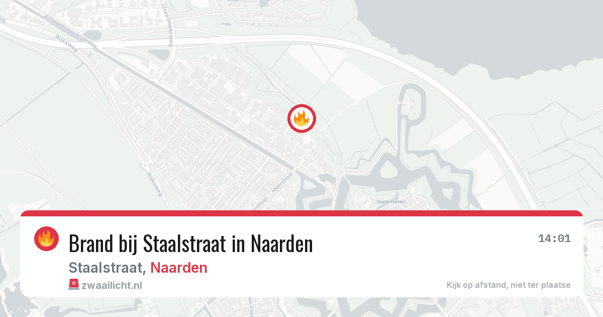 Brand bij Staalstraat in Naarden — 12 jul 2026