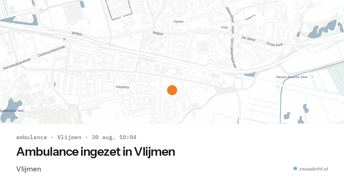 Ambulance ingezet in Vlijmen — 30 aug 2026