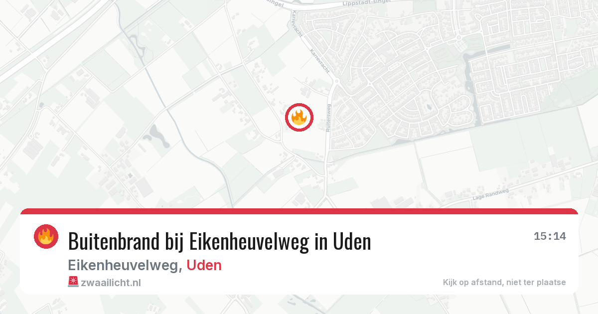 Buitenbrand bij Eikenheuvelweg in Uden — 23 mrt 2026