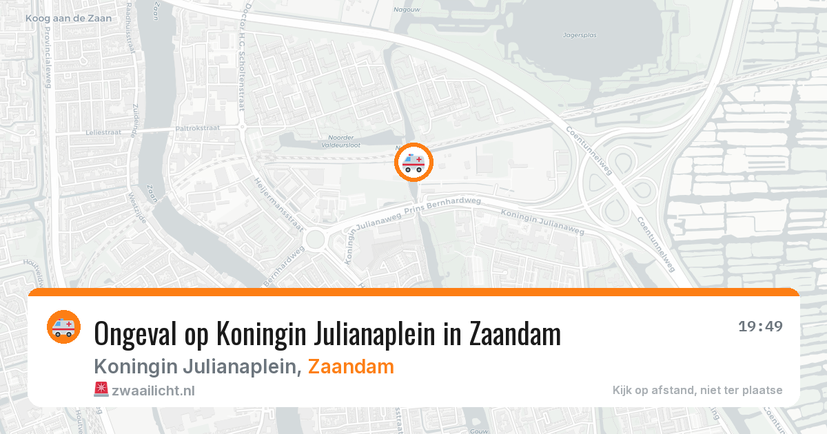 Ongeval op Koningin Julianaplein in Zaandam — 18 mei 2026