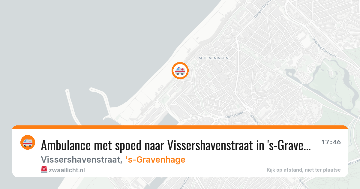 Ambulance met spoed naar Vissershavenstraat in 's-Gravenhage — 10 jun 2026