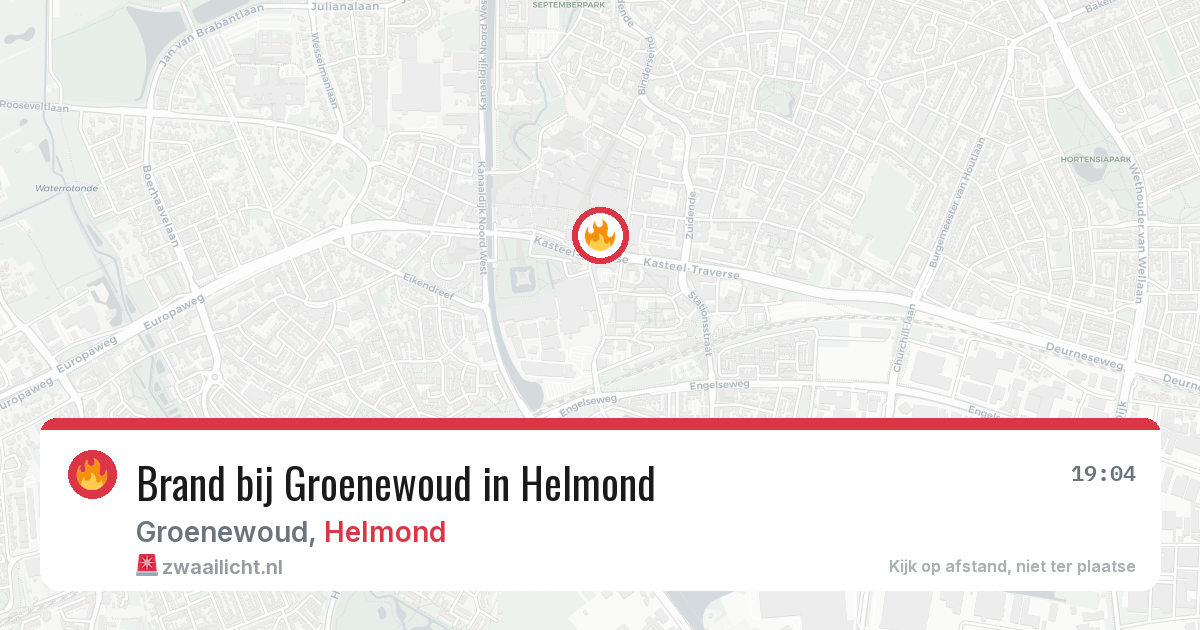 Brand bij Groenewoud in Helmond — 8 aug 2026