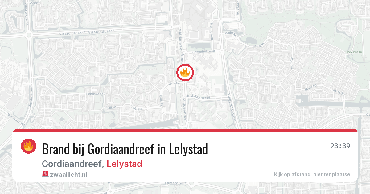 Brand bij Gordiaandreef in Lelystad — 23 mrt 2026
