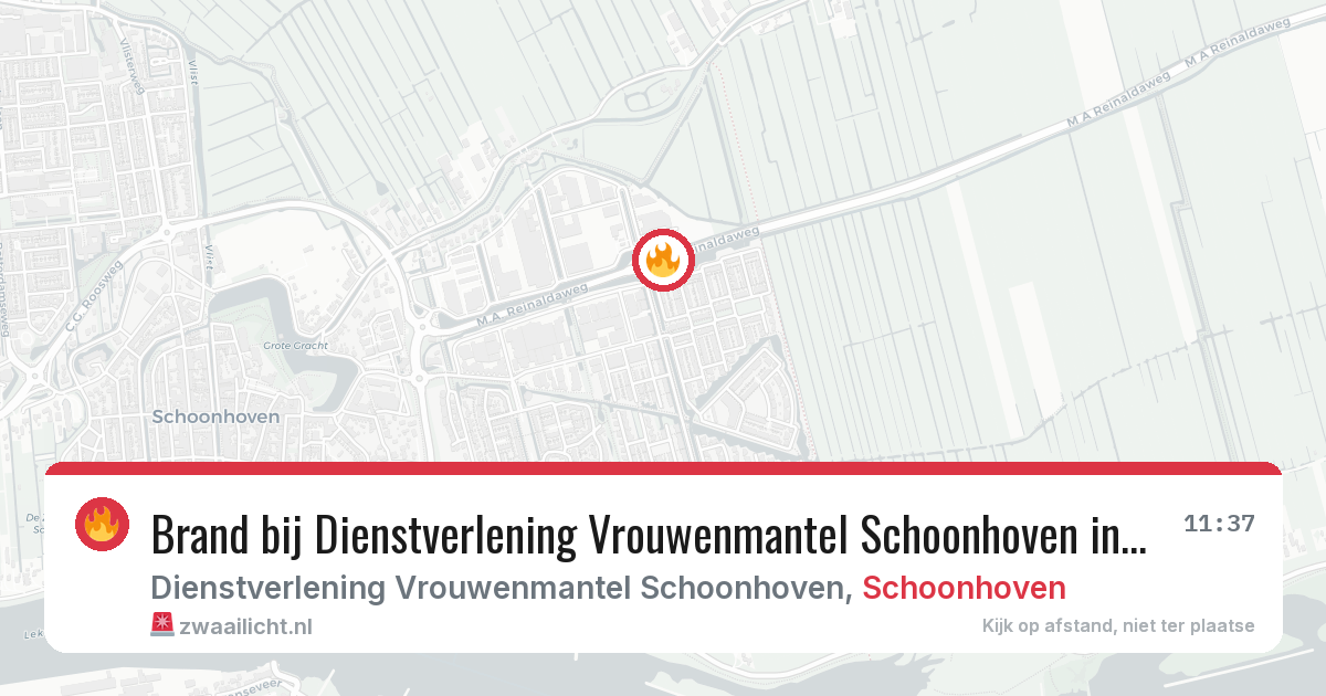 Brand bij Dienstverlening Vrouwenmantel Schoonhoven in Schoonhoven — 12 mrt 2026