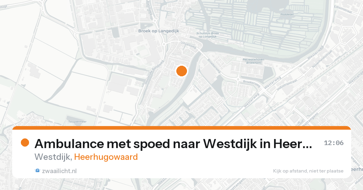 Ambulance met spoed naar Westdijk in Heerhugowaard — 16 aug 2026
