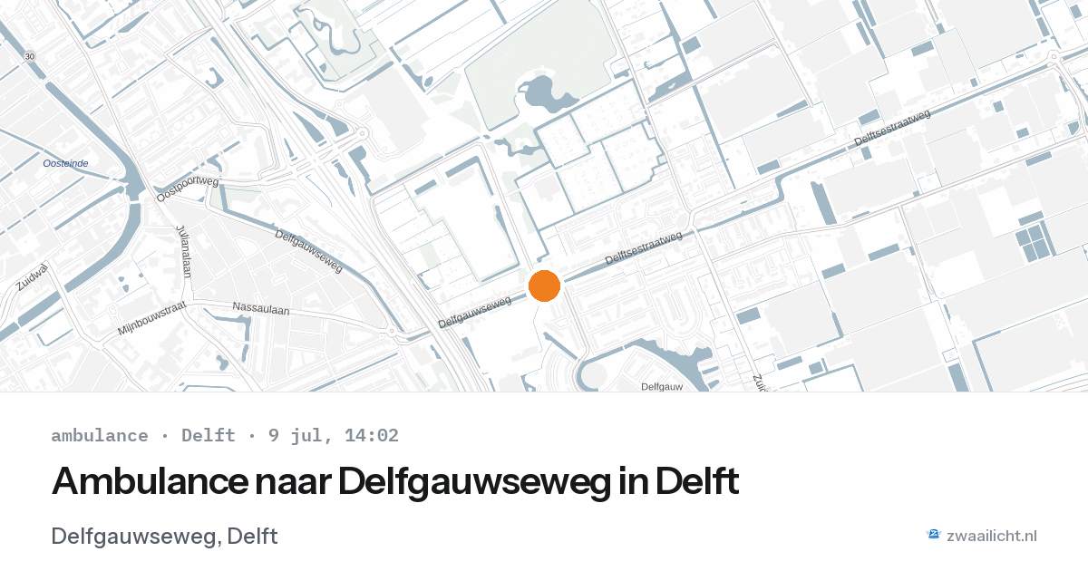Ambulance naar Delfgauwseweg in Delft — 9 jul 2026