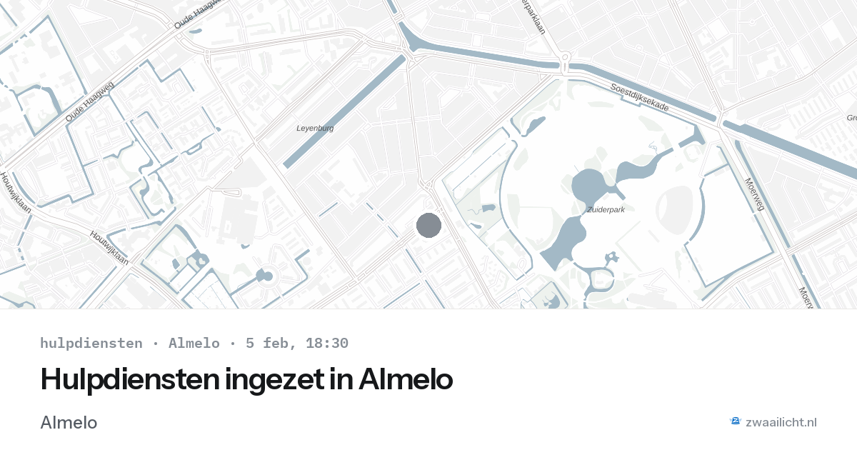 Hulpdiensten ingezet in Almelo — 5 feb 2026 | 🚨 Zwaailicht.nl