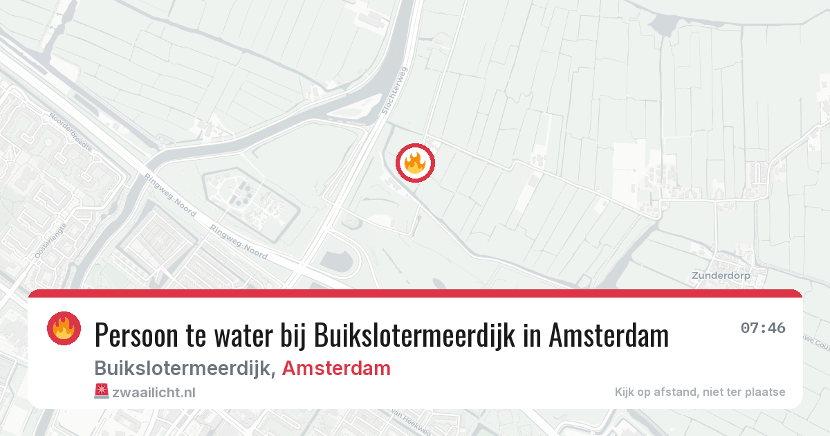 Persoon te water bij Buikslotermeerdijk in Amsterdam — 18 apr 2026