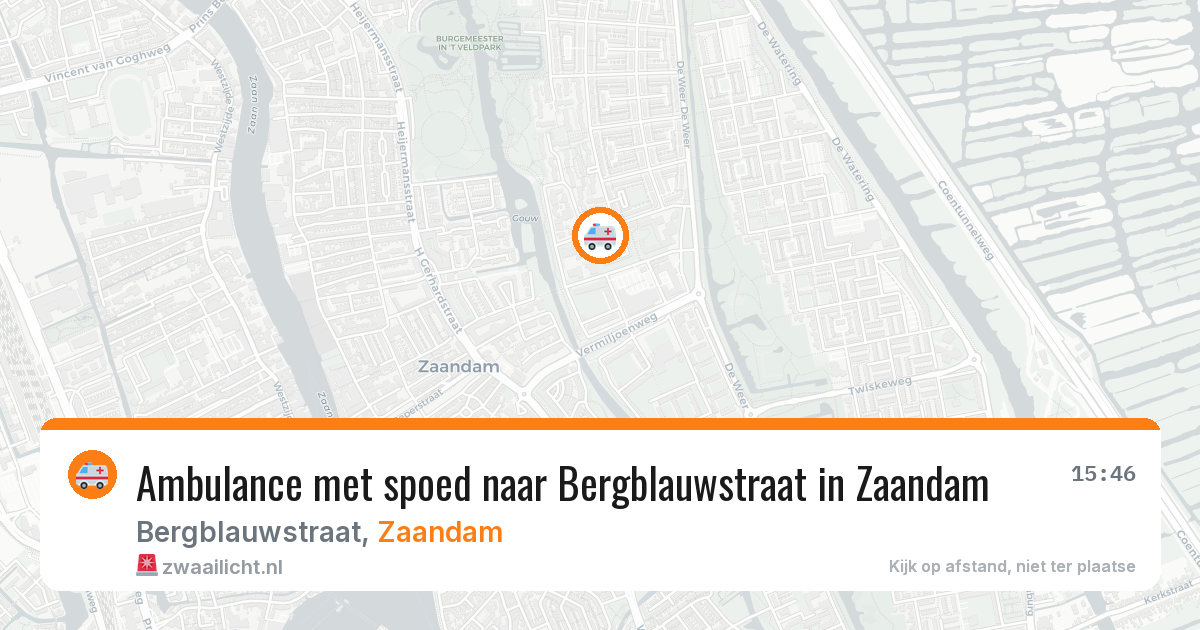 Ambulance met spoed naar Bergblauwstraat in Zaandam — 29 mei 2026