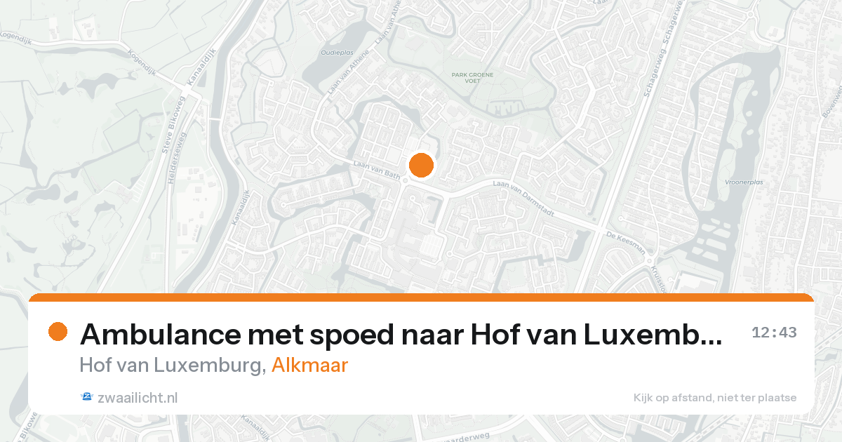 Ambulance met spoed naar Hof van Luxemburg in Alkmaar — 29 mei 2026