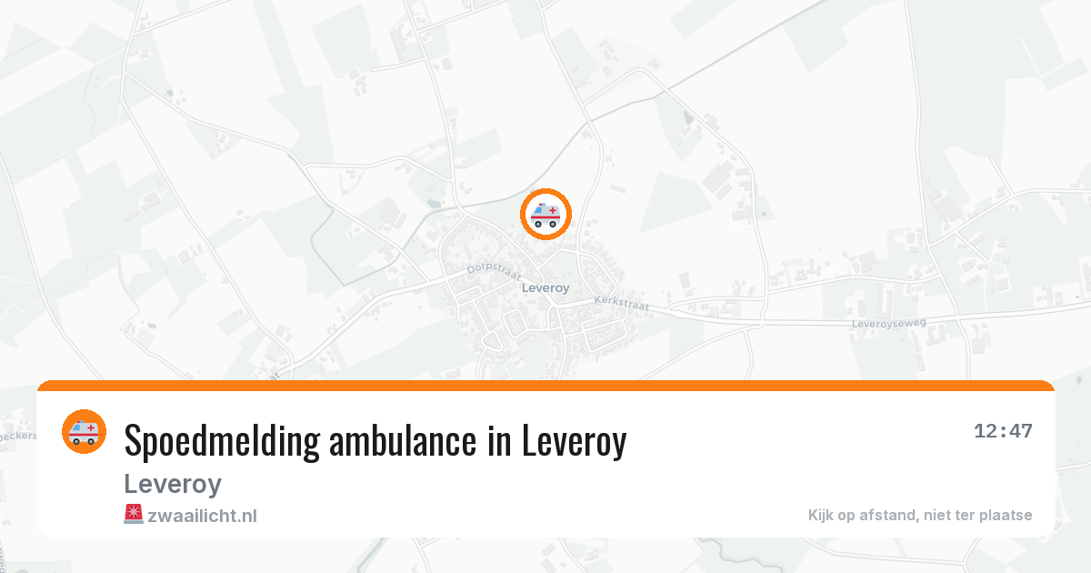 Spoedmelding ambulance in Leveroy — 20 jun 2026