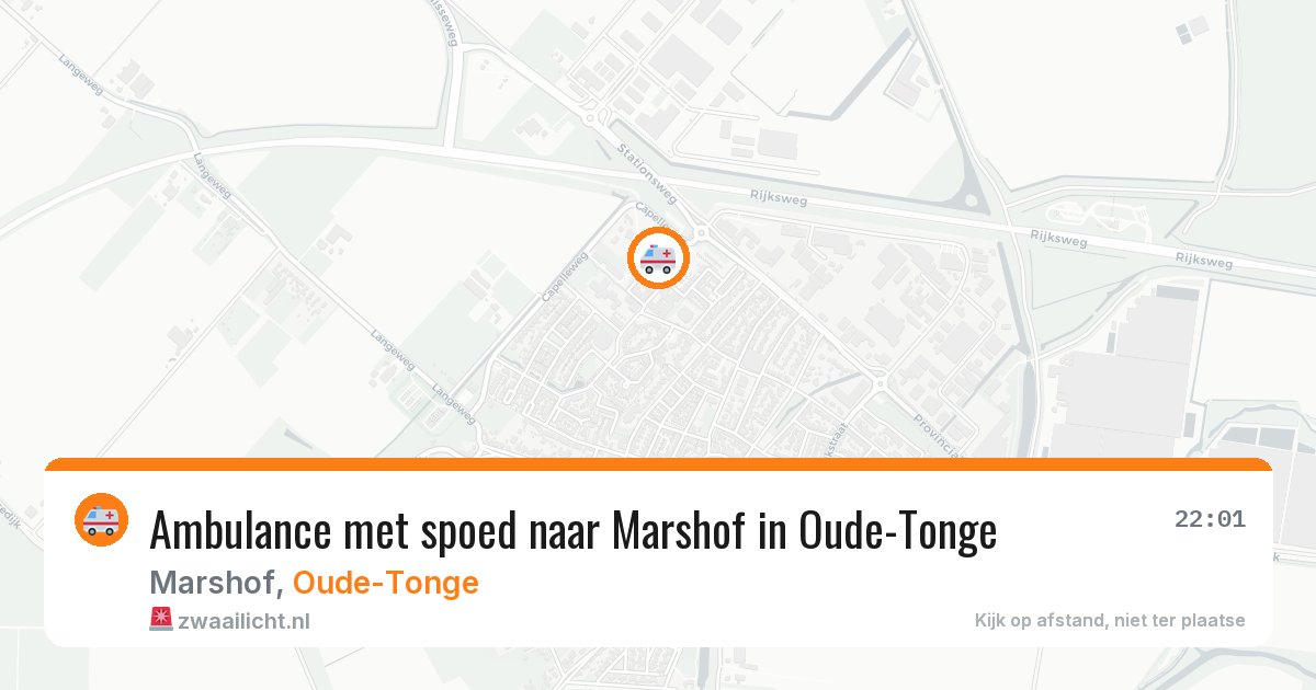 Ambulance met spoed naar Marshof in Oude-Tonge — 12 aug 2026