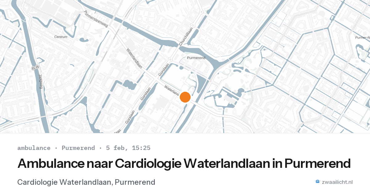 Ambulance naar Cardiologie Waterlandlaan in Purmerend — 5 feb 2026