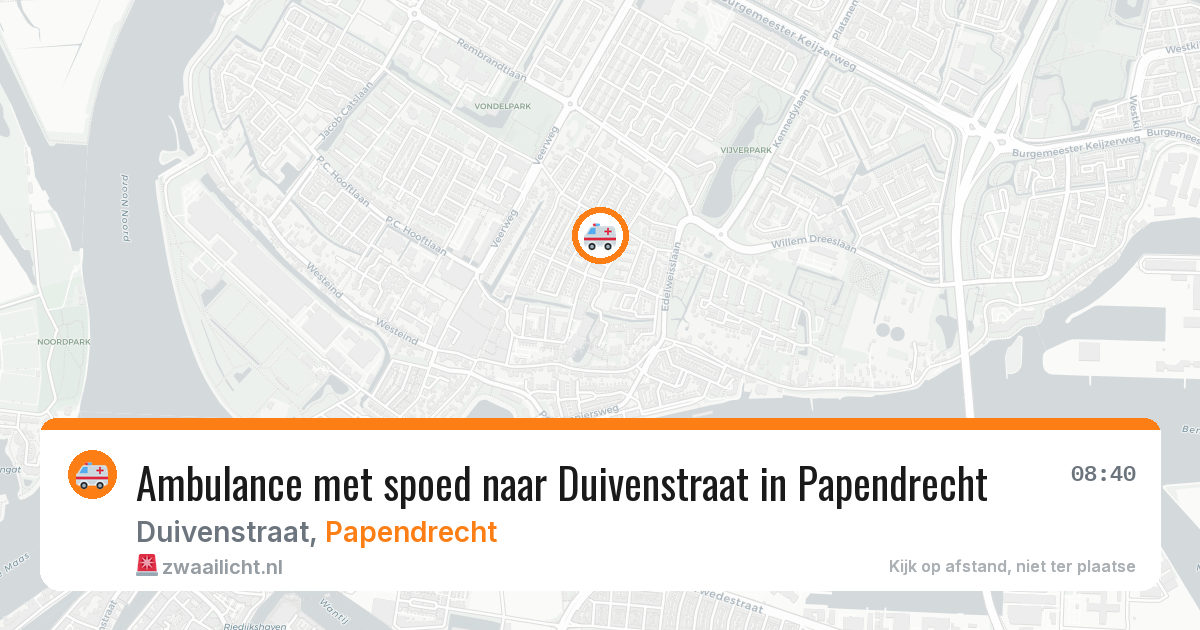 Ambulance met spoed naar Duivenstraat in Papendrecht — 26 mrt 2026