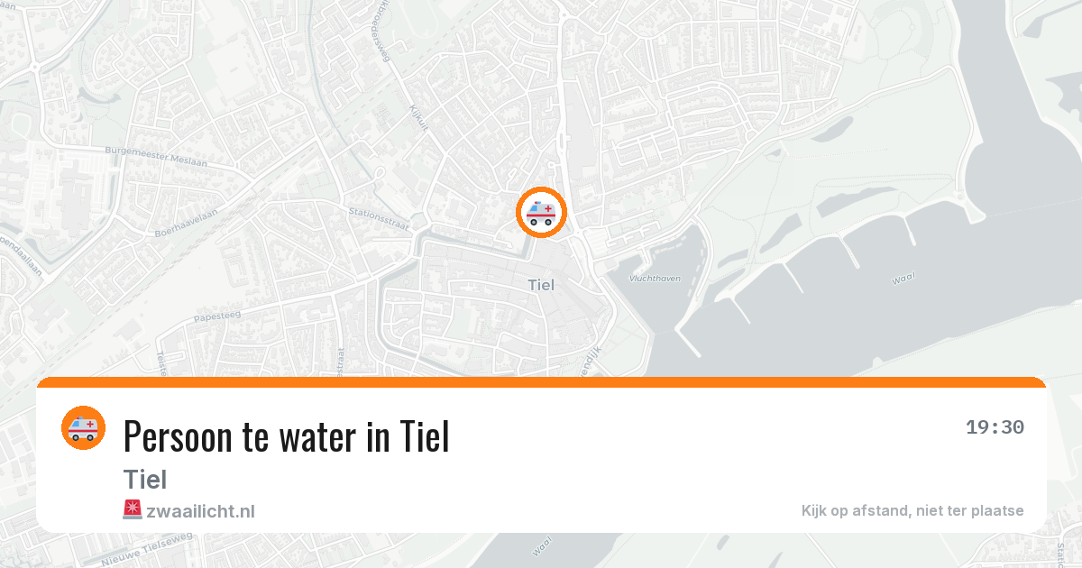 Persoon te water in Tiel — 26 jun 2026