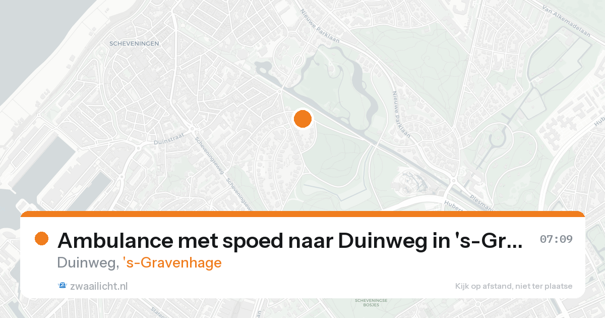 Ambulance met spoed naar Duinweg in 's-Gravenhage — 19 aug 2026