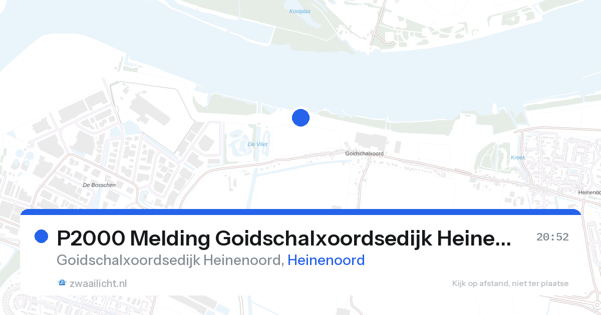 P2000 Melding Goidschalxoordsedijk Heinenoord, Heinenoord — 27 aug 2026