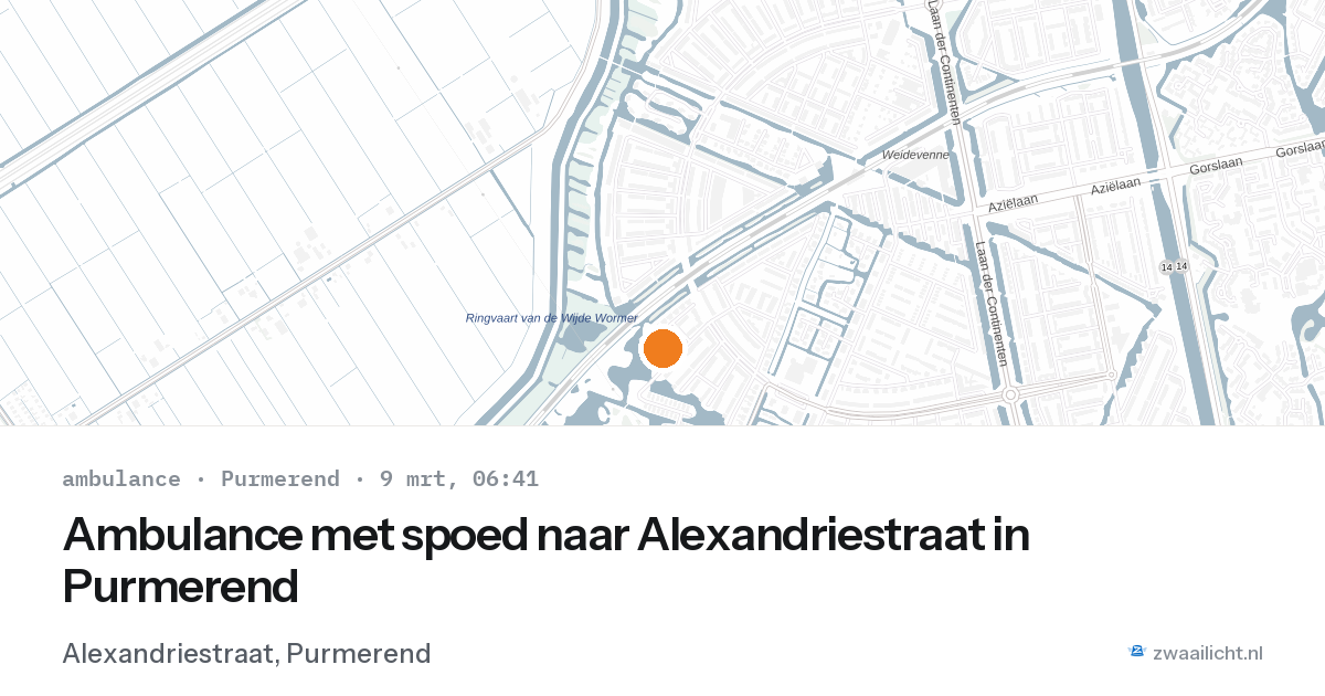 Ambulance met spoed naar Alexandriestraat in Purmerend — 9 mrt 2026