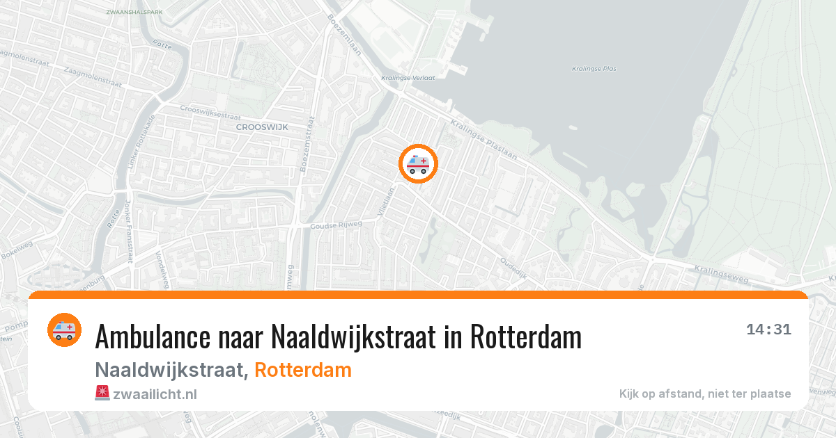 Ambulance naar Naaldwijkstraat in Rotterdam — 14 aug 2026