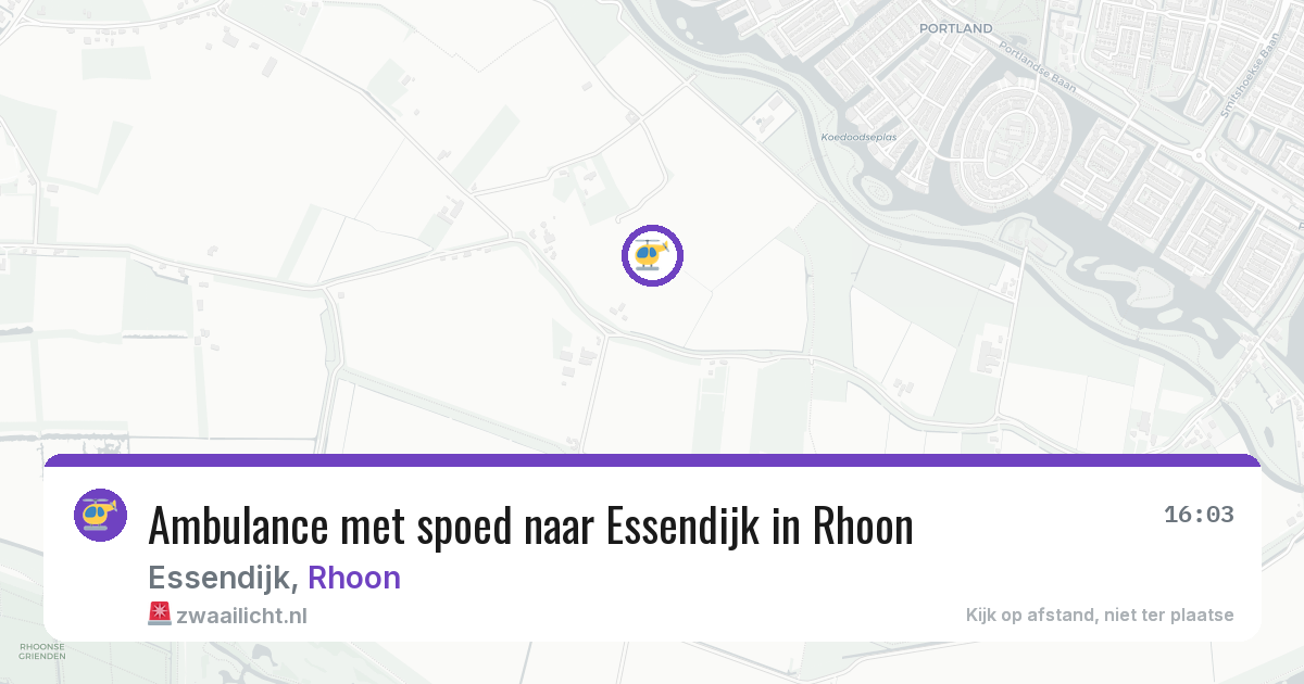 Ambulance met spoed naar Essendijk in Rhoon — 25 mei 2026