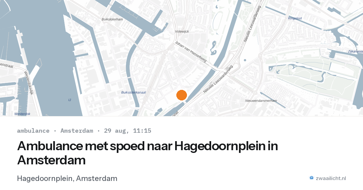 Ambulance met spoed naar Hagedoornplein in Amsterdam — 29 aug 2026